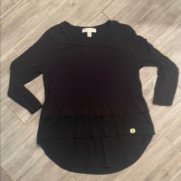 MICHAEL Michael Kors Black 3/4 Sleeve Relaxed Blouse - Picture 1 of 6